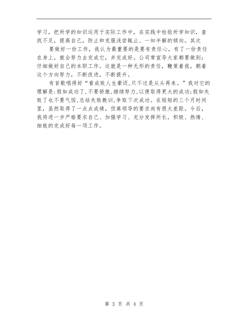 2024年10月市政部试用期工作总结_第3页