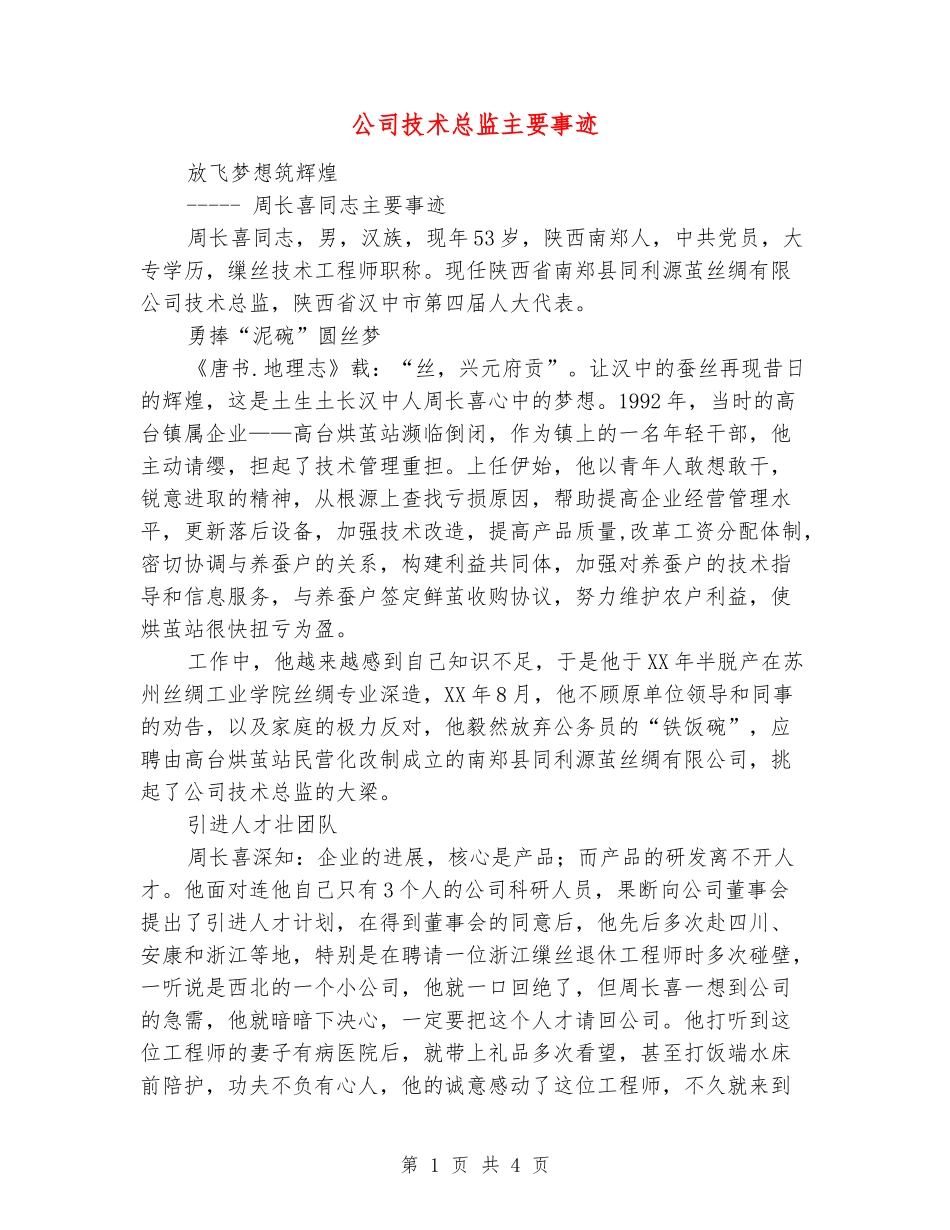 公司技术总监主要事迹_第1页