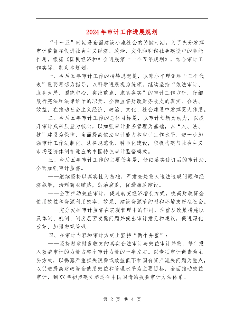 2024年审计工作发展规划2_第2页
