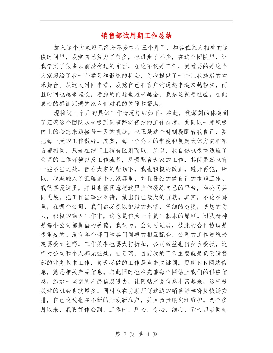 销售部试用期工作总结_第2页