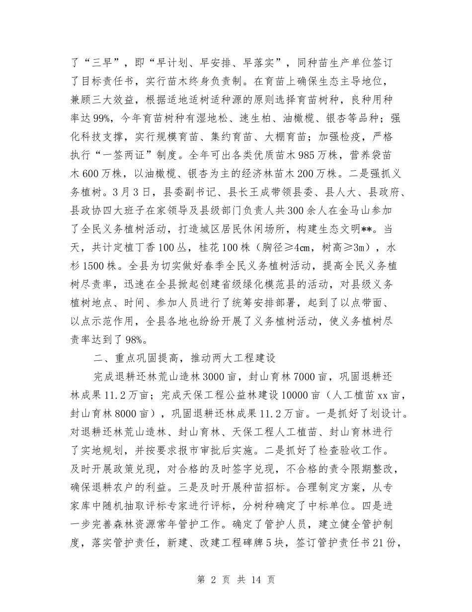 2024县林业局工作总结范文与2024县档案局年终工作总结范文汇编_第2页