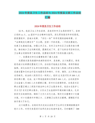 2024年度县卫生工作总结与2024年度县文联工作总结汇编