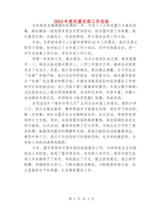 2024年度民盟支部工作总结