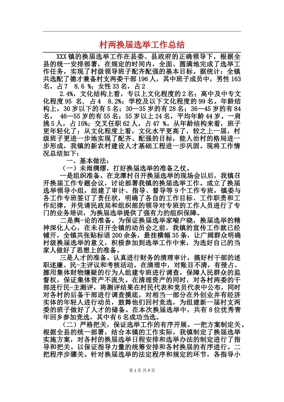 村两换届选举工作总结_第1页