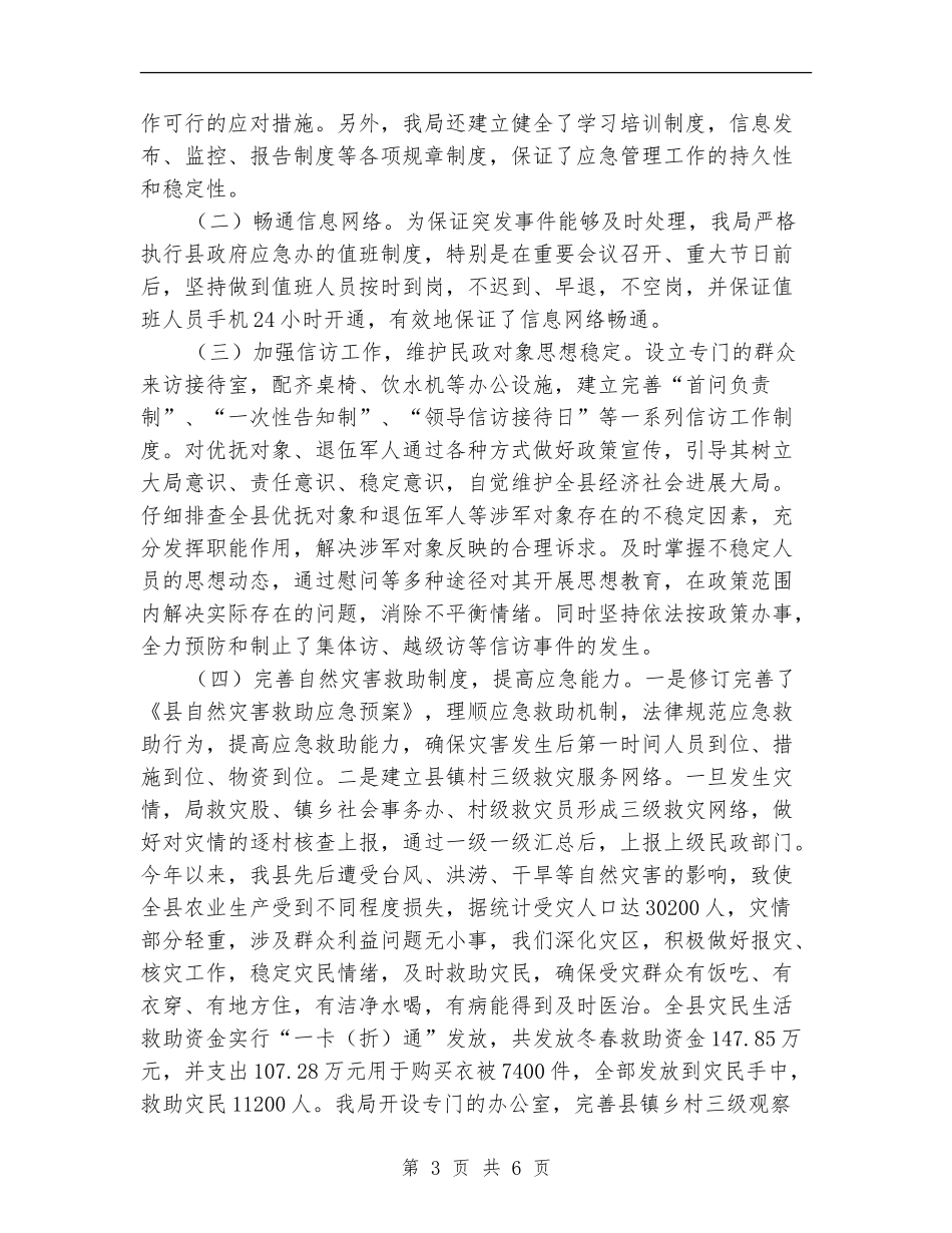 民政局应急管理工作总结_第3页
