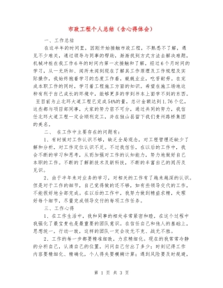 市政工程个人总结