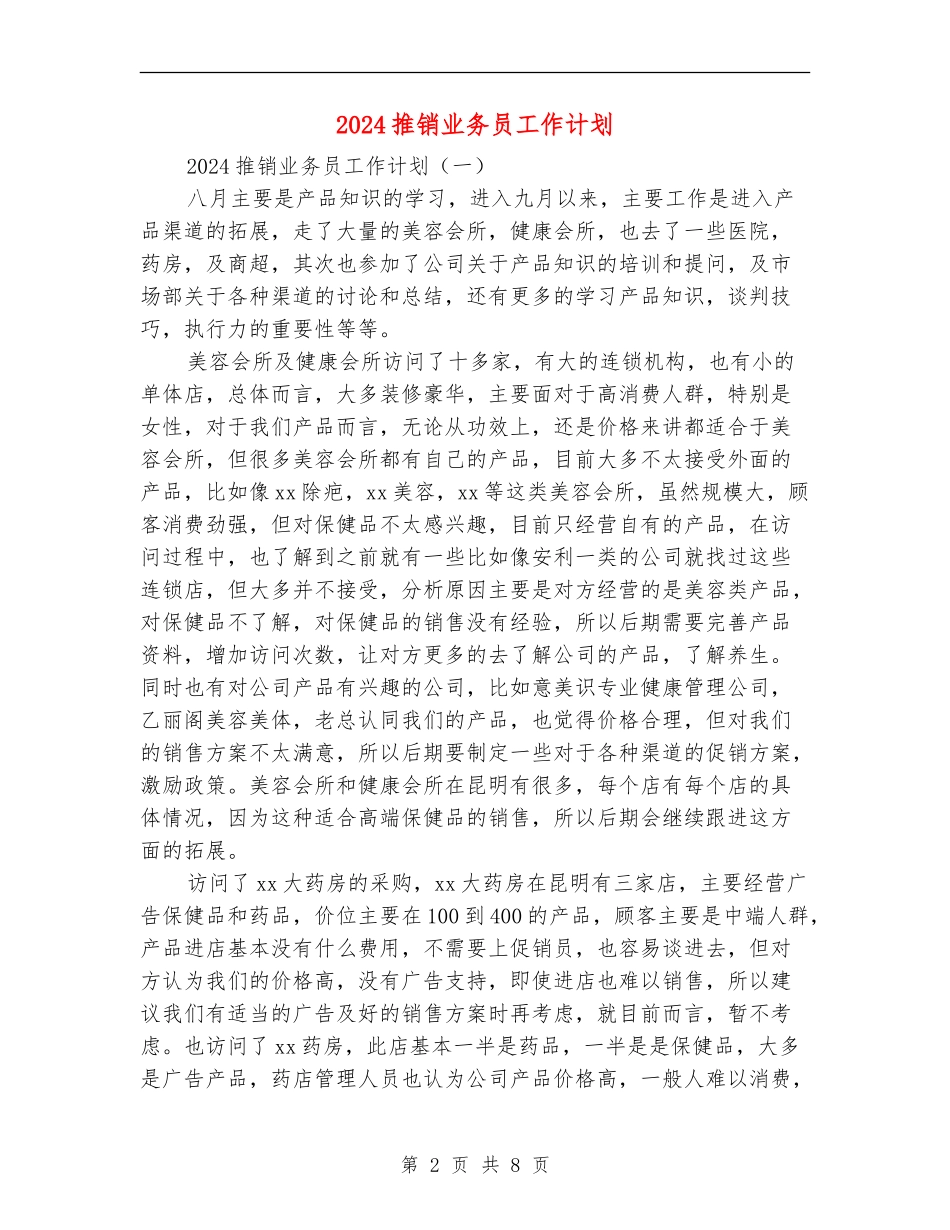 2024推销业务员工作计划_第2页