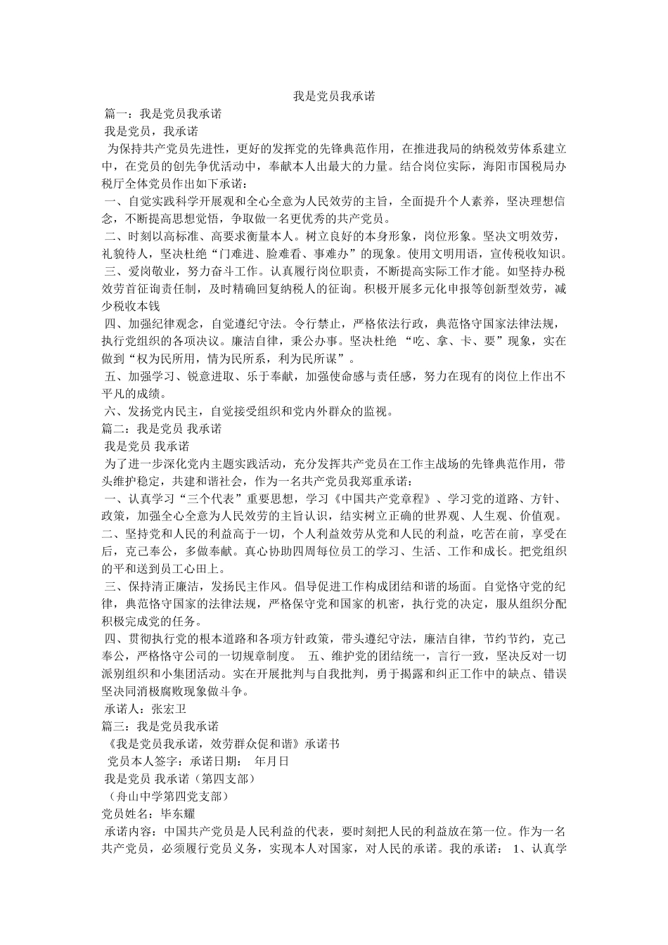 我是党员我承诺 _第1页