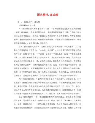 团队精神,读后感2 