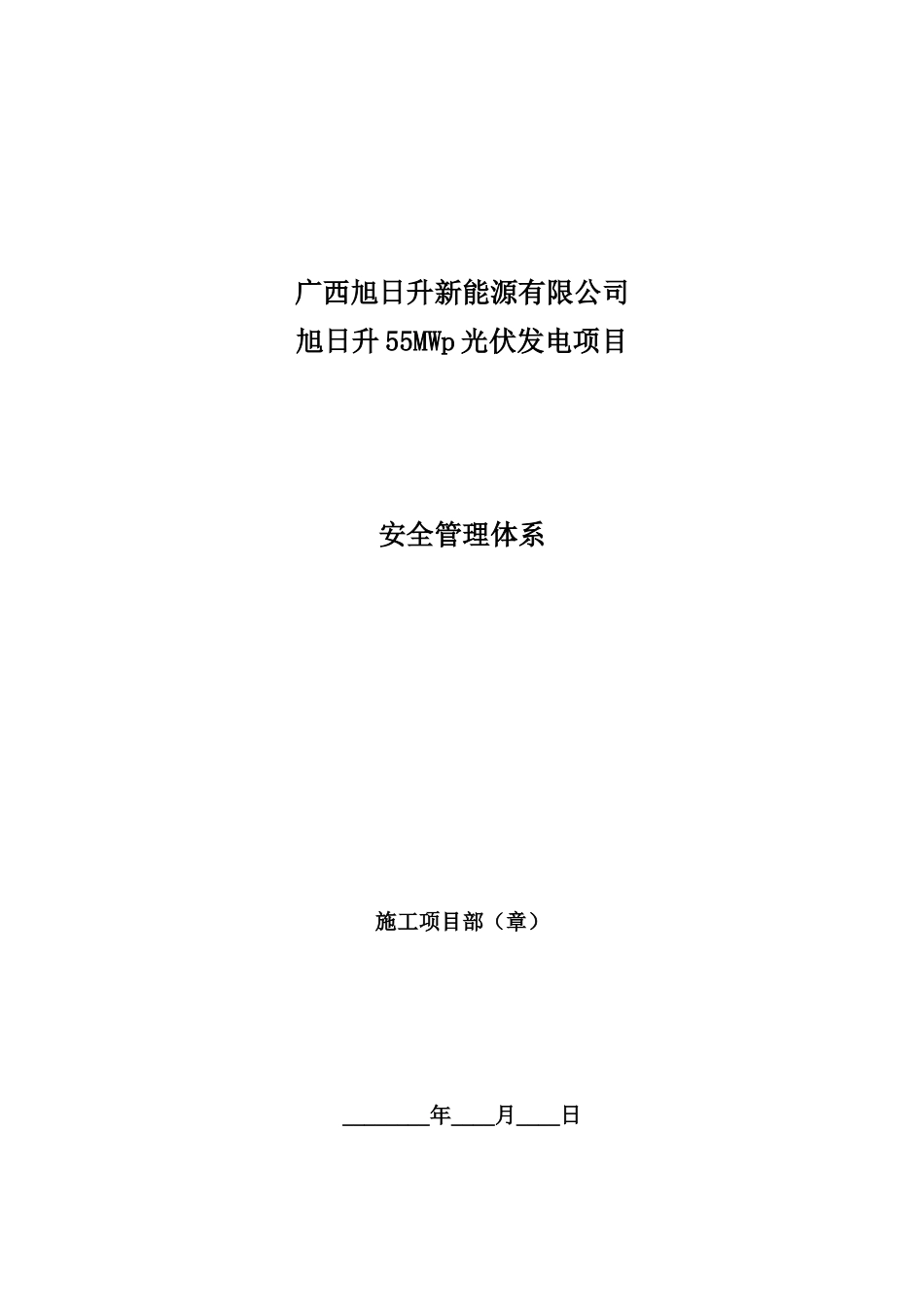 新能源有限公司光伏发电项目安全管理体系_第1页