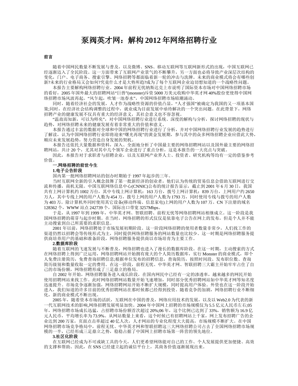 网络招聘行业_第1页