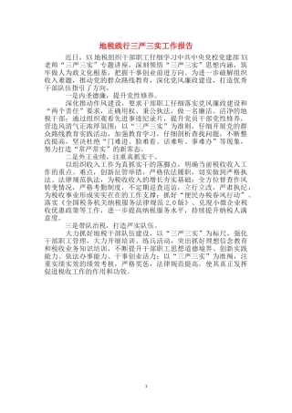 地税践行三严三实工作报告