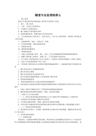 隧道专业监理细则