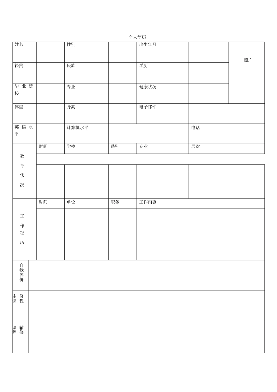 大学生电子版个人简历模板下载_第3页