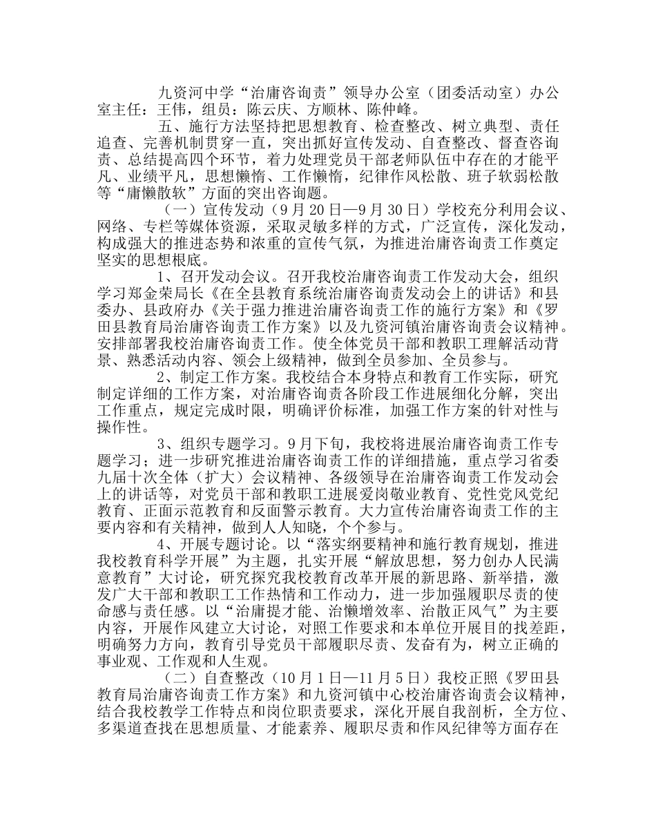 学校党支部范文“治庸问责”工作方案 _第2页