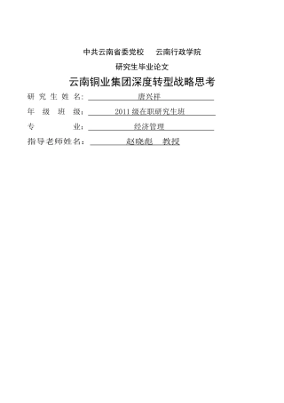 硕论云南铜业集团深度转型战略思考0_201461502131 