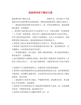 校级领导班子整改方案 