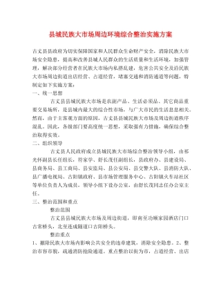 县城民族大市场周边环境综合整治实施方案 