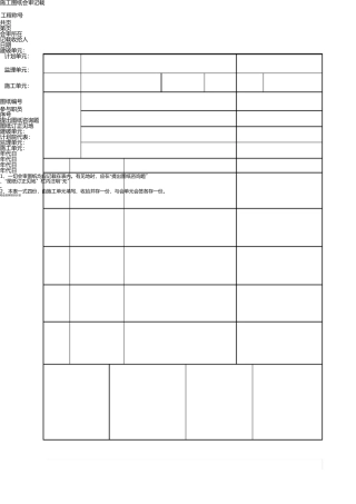 图纸会审记录表格(样本) 