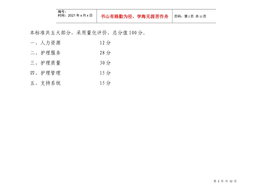 1山东省护理服务示范病房创建标准-山东省优质规范护理服务_第3页