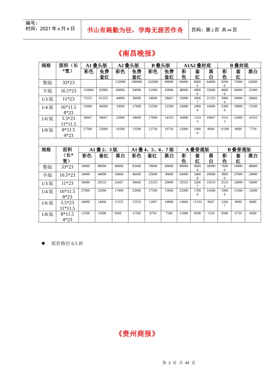 各大媒体汽车广告价目表_第2页