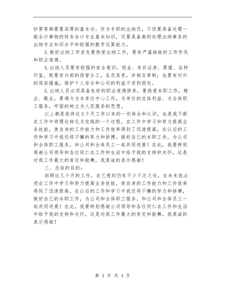 公司出纳工作人员工作总结_第3页
