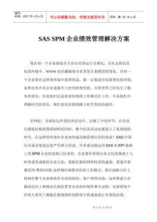 spm企业绩效管理解决方案（doc15）