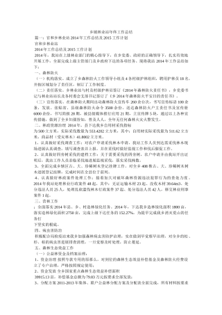 乡镇林业站年终工作总结 