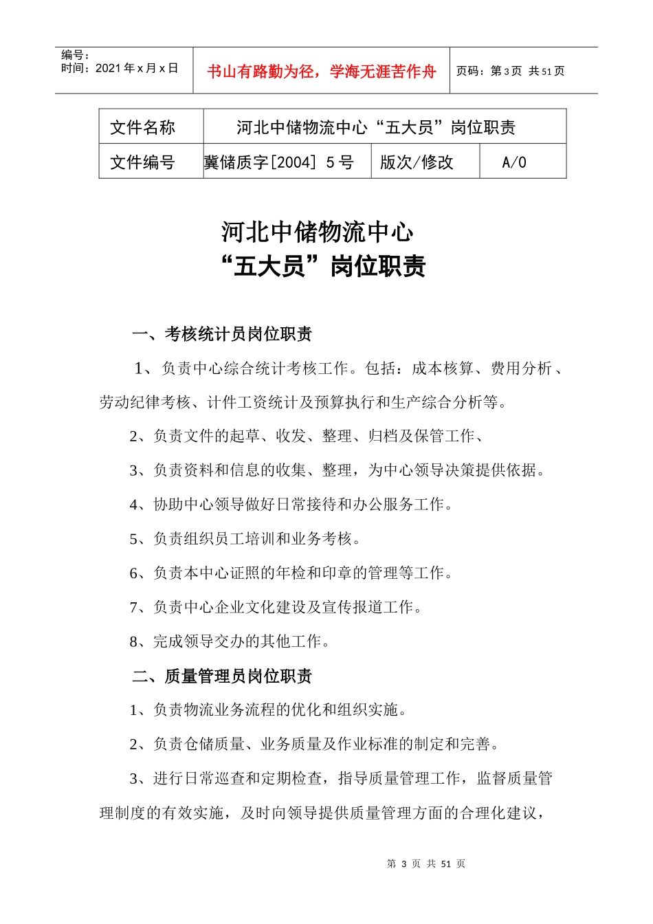 仓储业务岗位职责及规范_第3页