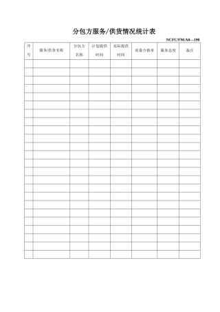 106分包方服务供货情况统计表