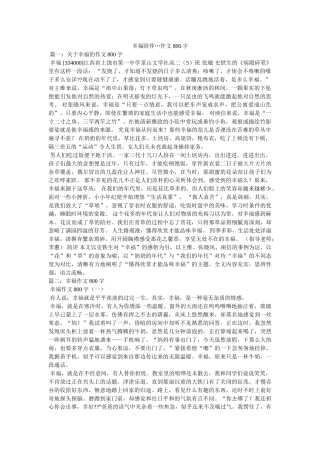 幸福陪伴…作文800字 