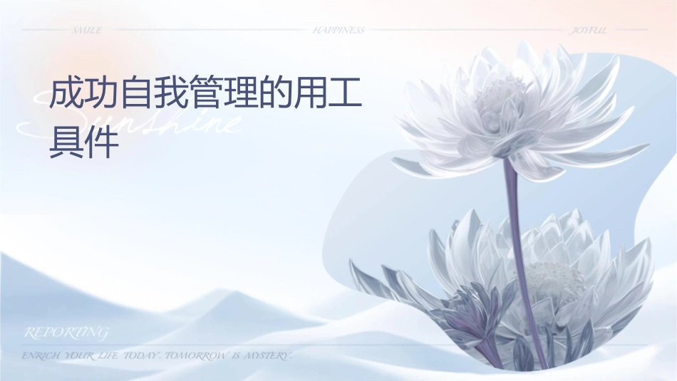 成功自我管理的实用工具课件_第1页