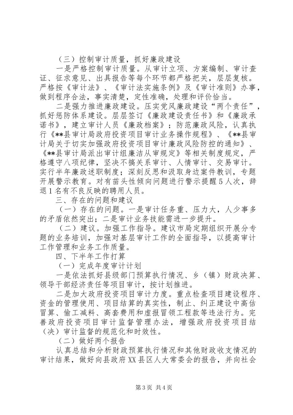 审计局年中工作总结范文_第3页