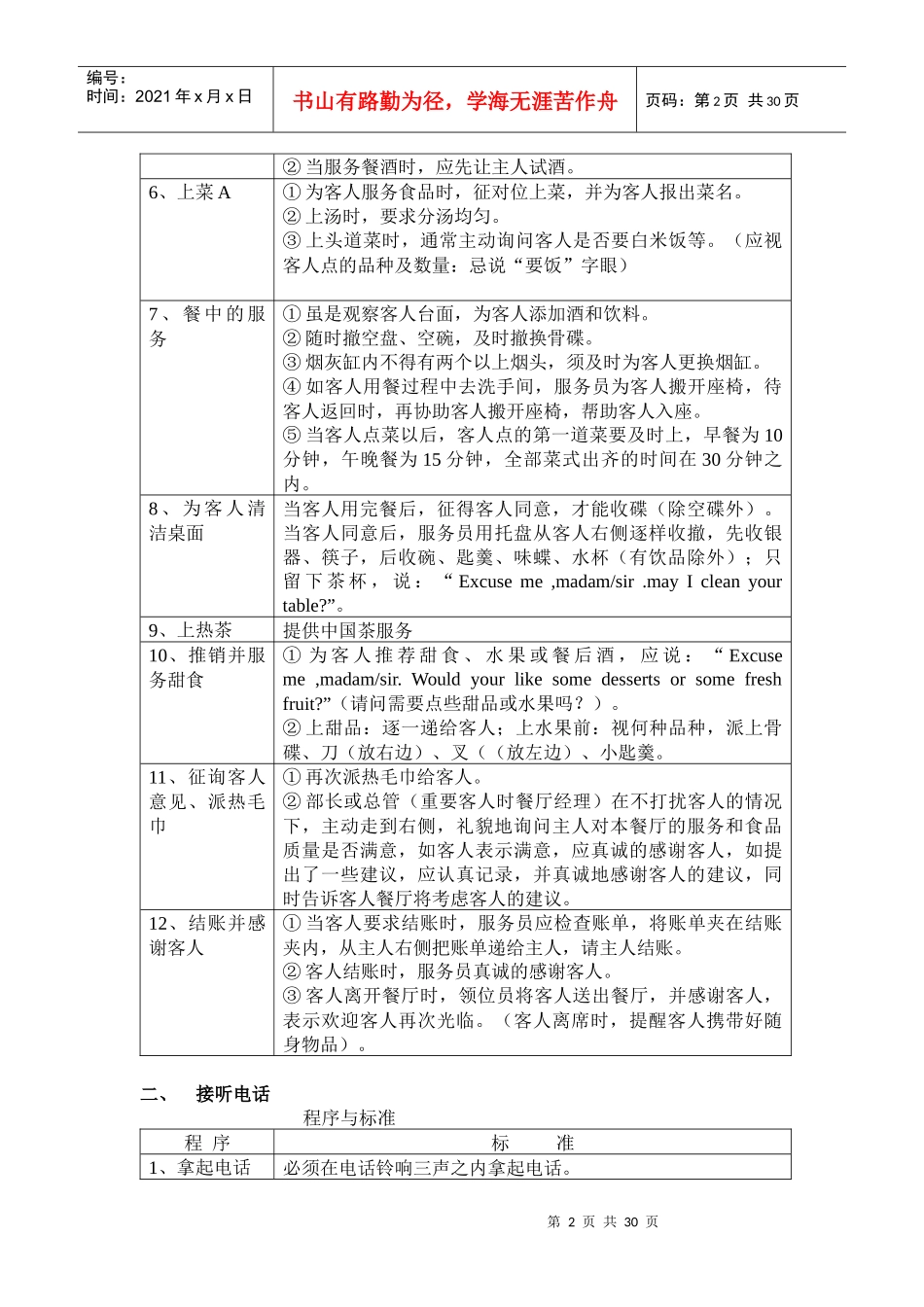 中餐操作规程和服务程序_第2页