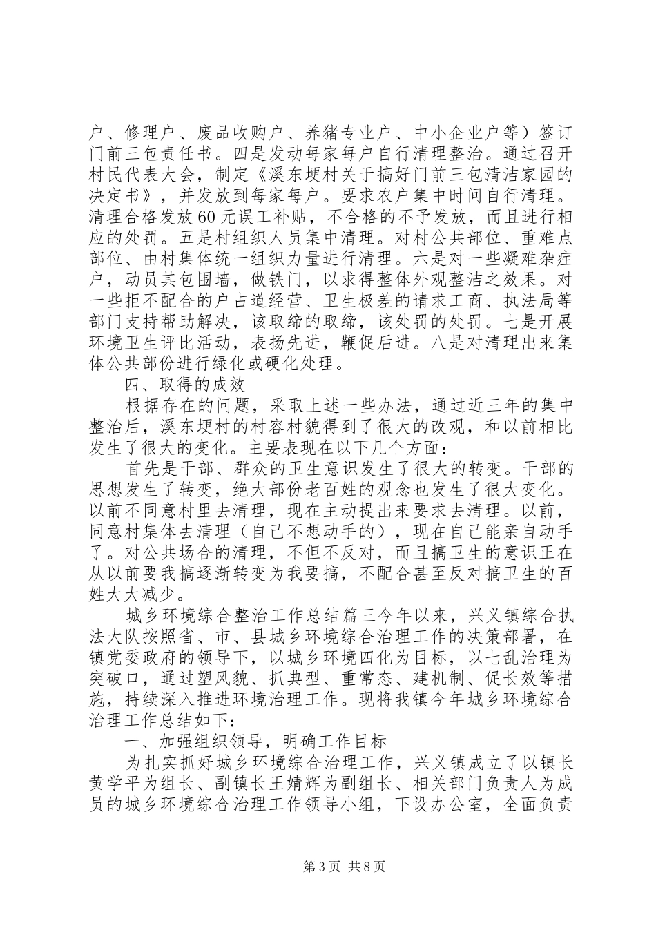 城乡环境大整治工作总结四篇_第3页