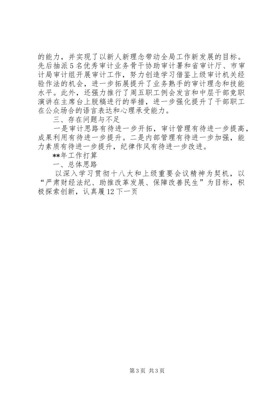 审计局年度工作总结及来年工作打算_第3页