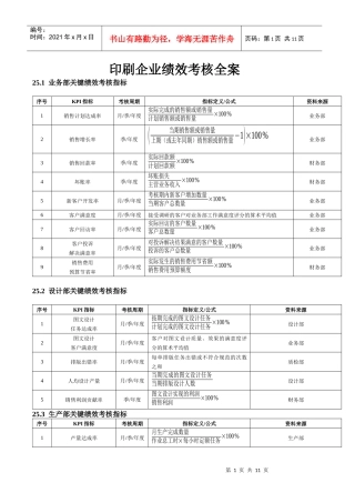 印刷企业绩效考核全案
