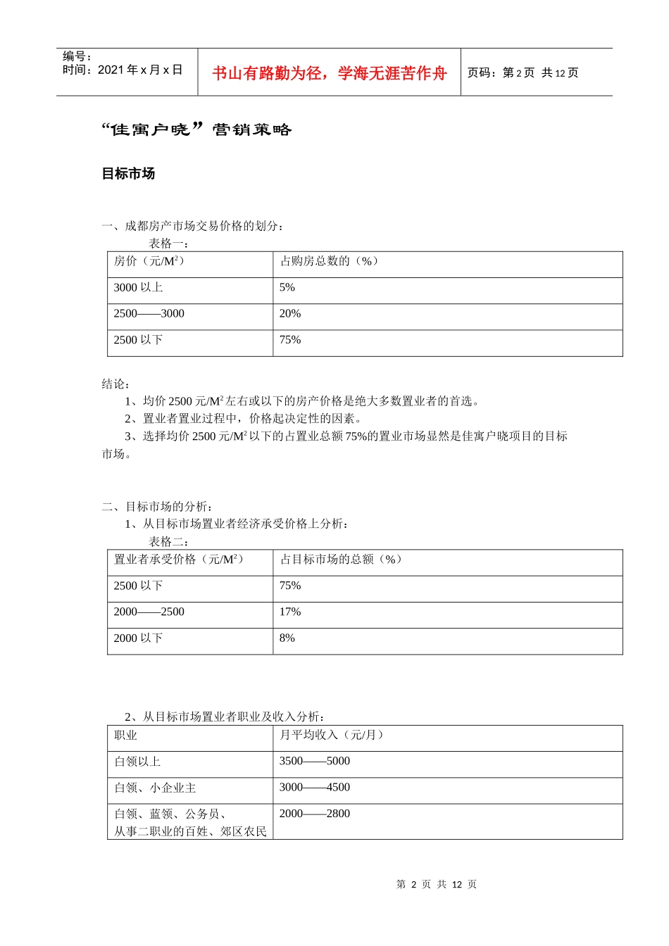 佳寓户晓营销策划案_第2页