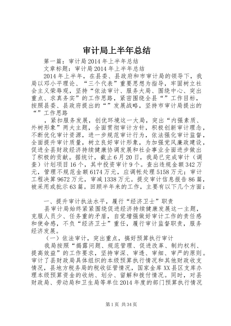 审计局上半年总结_第1页