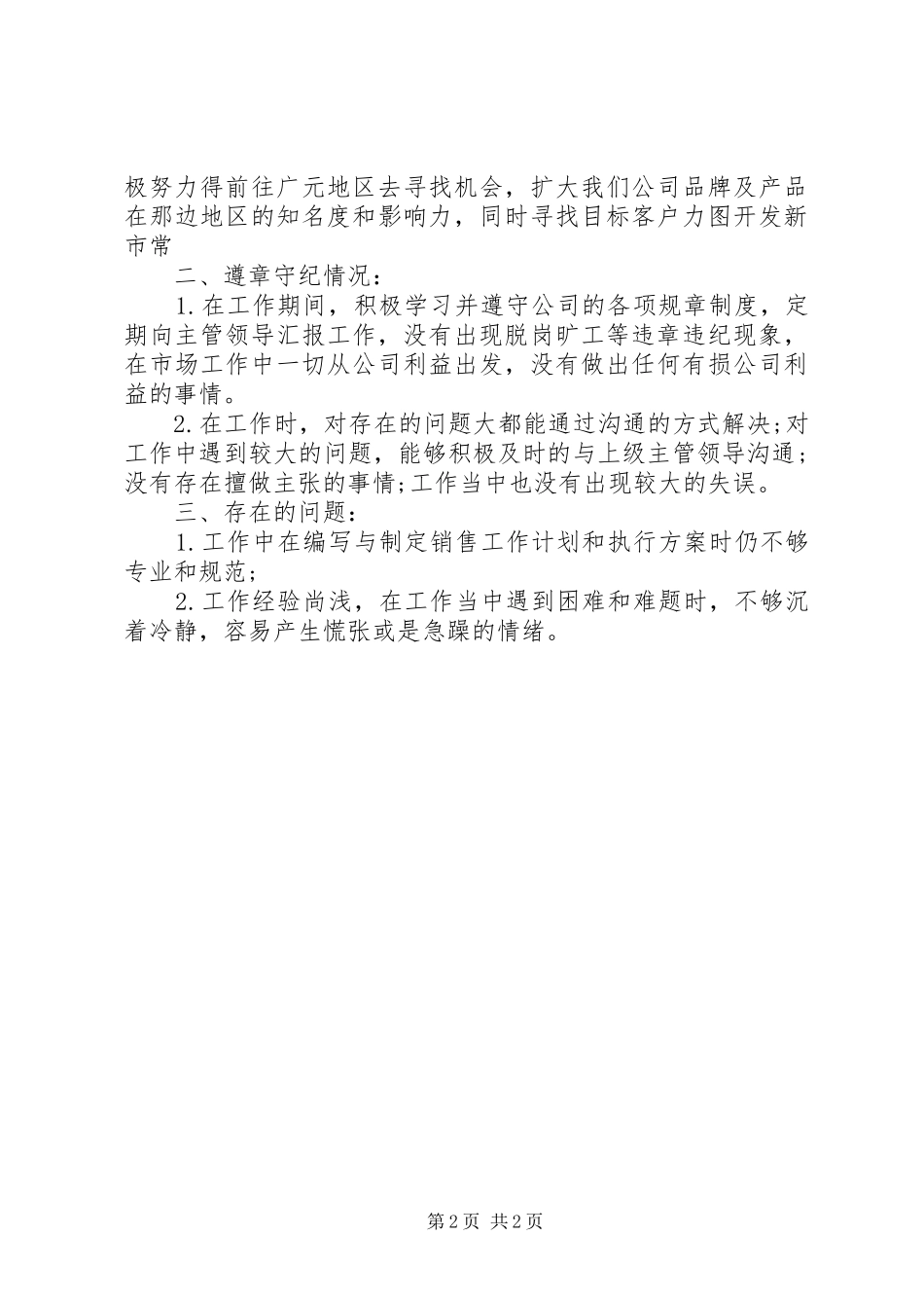 市场推广员年终总结范文_第2页