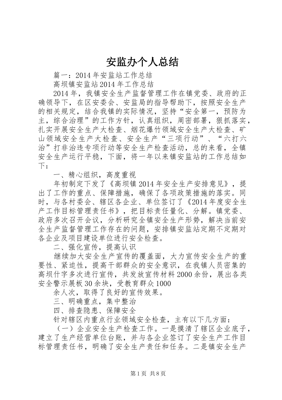 安监办个人总结_第1页