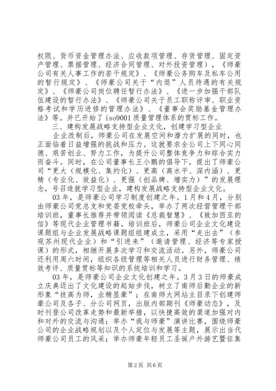 师豪公司ＸＸＸＸ年度工作总结_第2页