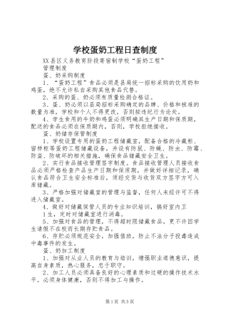 学校蛋奶工程日查规章制度细则