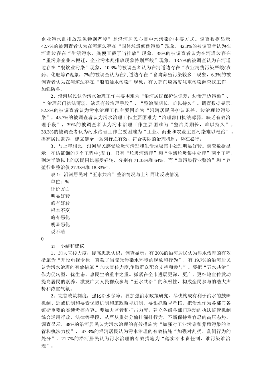 五水共治社会实践调查报告 _第2页