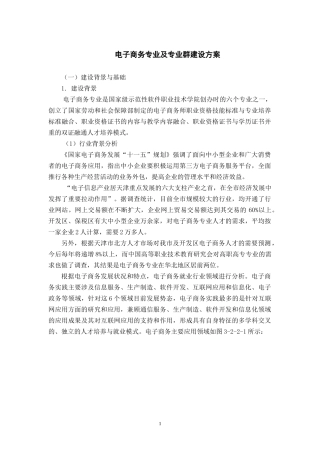 【网络营销】电子商务专业及专业群建设方案