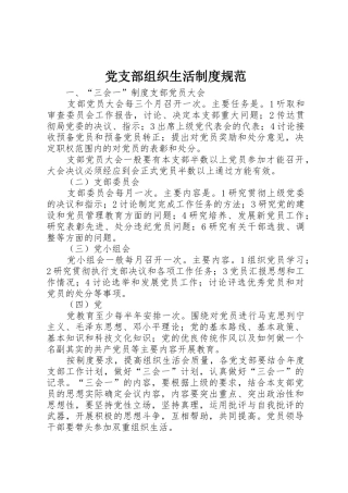 党支部组织生活规章制度规范 