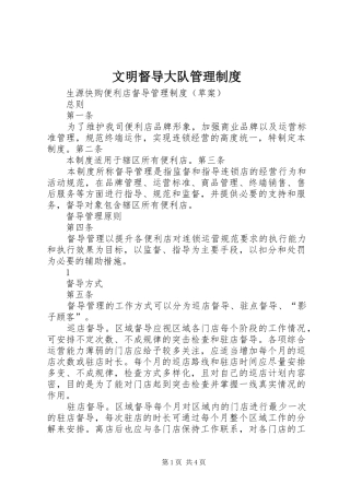 文明督导大队管理规章制度细则