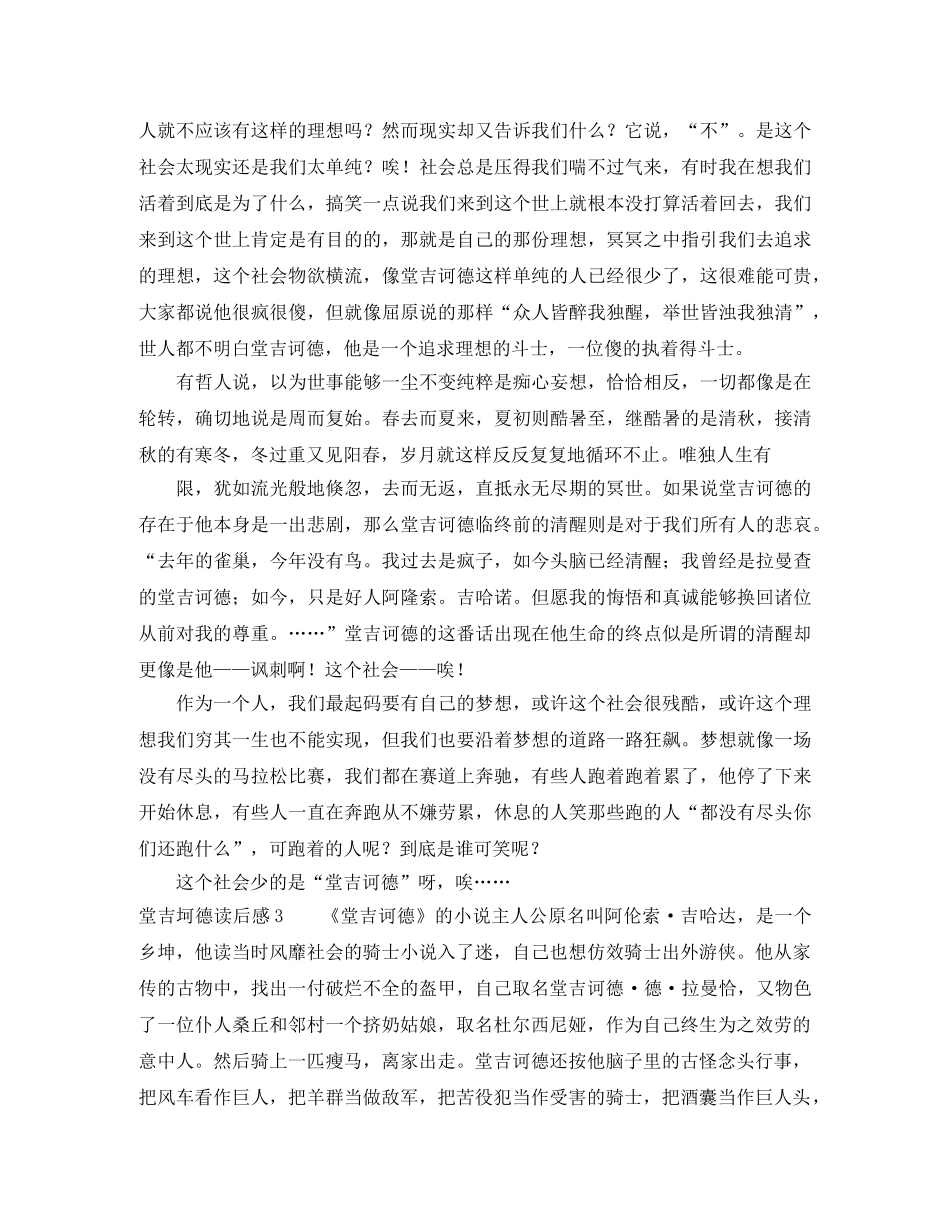 堂吉坷德读后感 _第3页