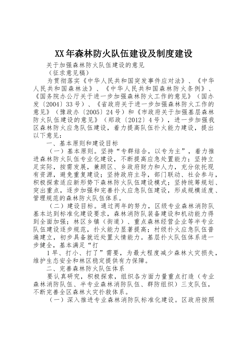 年森林防火队伍建设及规章制度建设 _第1页