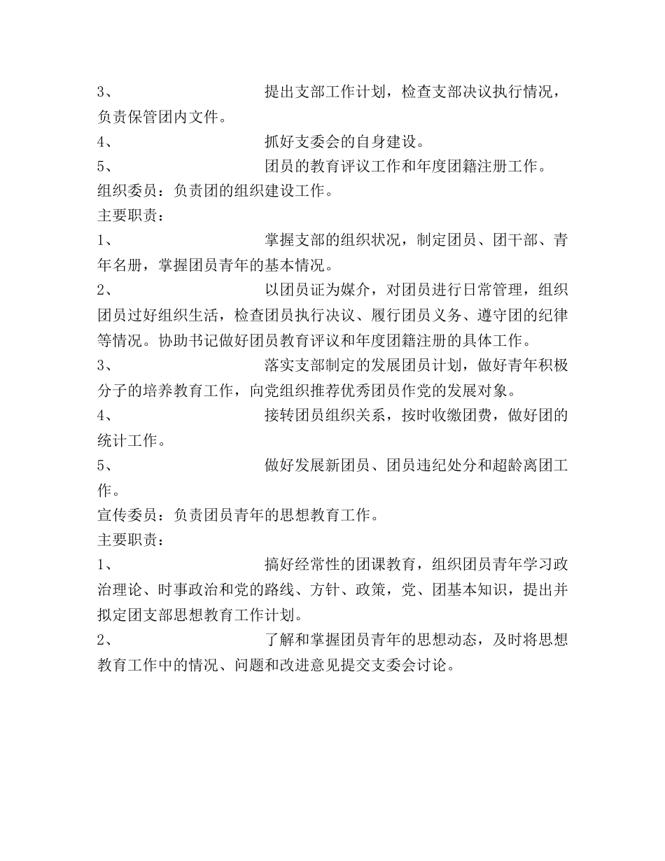 团支部工作制度及岗位职责 _第2页